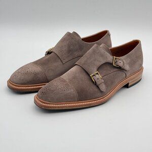 CARMINA Double Monk Strap Suede Leather Dress Shoes M7.5 Luxury Goodyear Welt